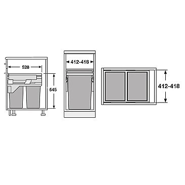 Hailo Euro Cargo ST45 Waste Bin