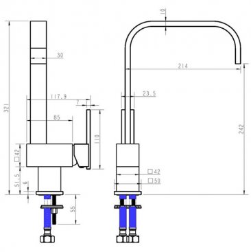 TYO-42K SQUARE KITCHEN MIXER AT MAXISALE.COM.AU