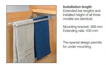 Pull-out towel rack 3 arms - Kitchen Accessories