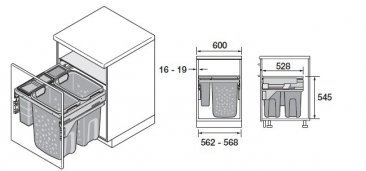 The Hailo Laundry- Carrier offers sufficient space for 2 washing machine loads in its two large capacity 33 litre baskets.